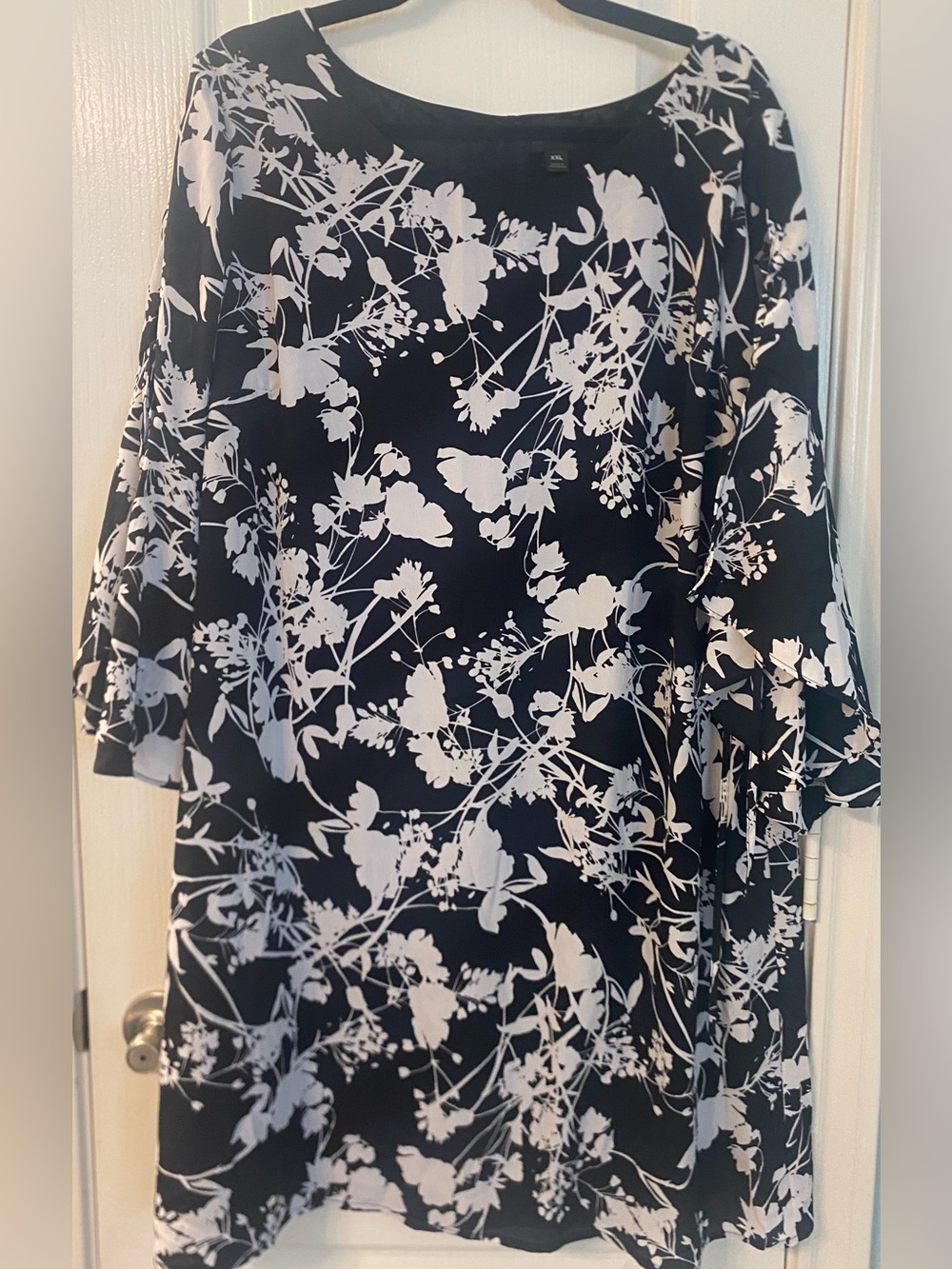 Worthington Black Dress with White Floral Print
